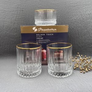 Paşabahçe Elysia 3-Piece Snack Set Golden Touch - Image 1