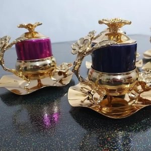 Azade Copper 6 Person Gold Coffee Cup Set - Image 3