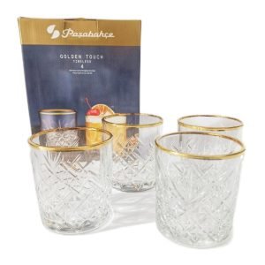 Pasabahce Timeless Crystal Whiskey Golden Touch Glass 345 cc - Image 1