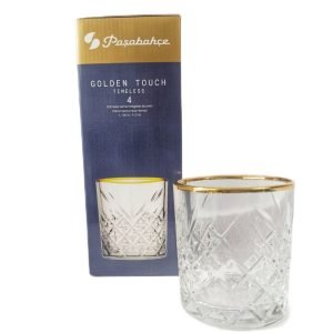 Pasabahce Timeless Crystal Whiskey Golden Touch Glass 345 cc - Image 2