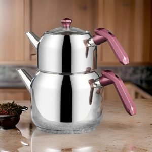 Amboss Opal Stainless Steel Teapot Set With Red And Pink Handles Big Size - Image 2