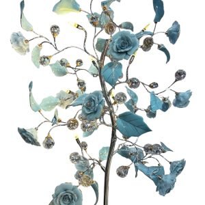 Flower floor lamp ( blue + silver ) - Image 1