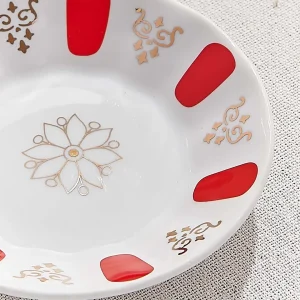 Classic Porcelain Persian Tea Plate Red - Image 2