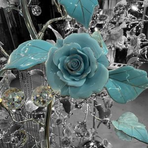 Flower floor lamp ( blue + silver ) - Image 3
