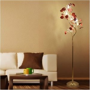 Flower floor lamp( red + gold ) - Image 2