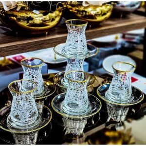 Black saucers tea set - Image 1