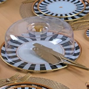 Black Line Cake Holder 31 cm - Image 1