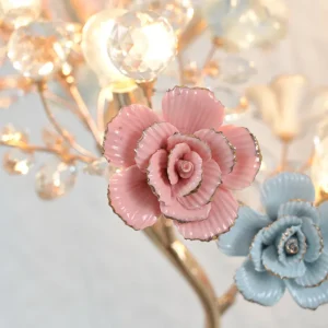 Flower table lamp ( pink + blue ) - Image 2