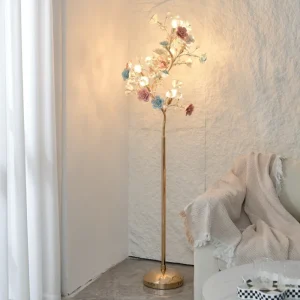 Flower floor lamp blue +pink - Image 1
