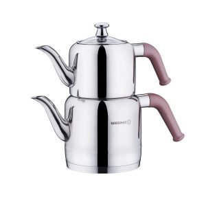 Korkmaz Riva Rosa Gold Teapot Set - Image 1