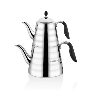 Korkmaz Viva Black Teapot Set 2.5 lt - Image 1