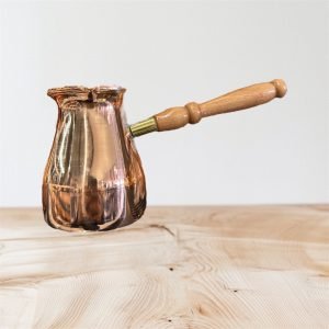 Copper Coffee pot wooden hand - Image 1