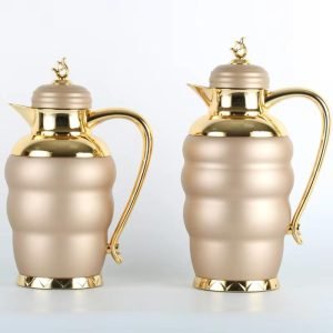 Vacuum Flask set ( beige & gold ) - Image 1