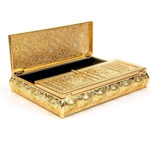 Islamic metal Quran box (gold) - Image 4