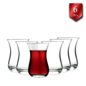 Pasabahce Aida Turkish Tea Glasses, Authentic Turkey Tea Cups Set for 6, Middle Eastern Tea Service Set of 6 - Image 1